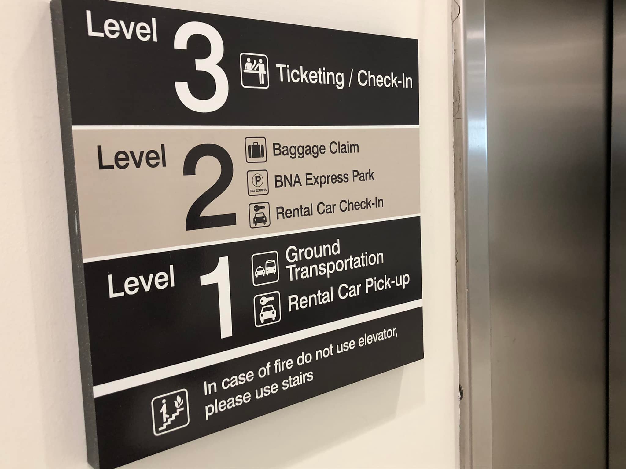 Look up! Follow the signs to Ground Transportation BNA Vision